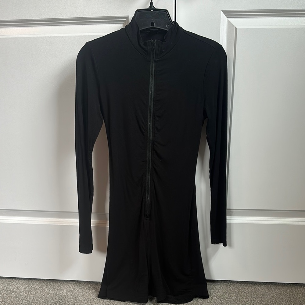 SHEIN Black Jumpsuit with High Collar and Slim Fit